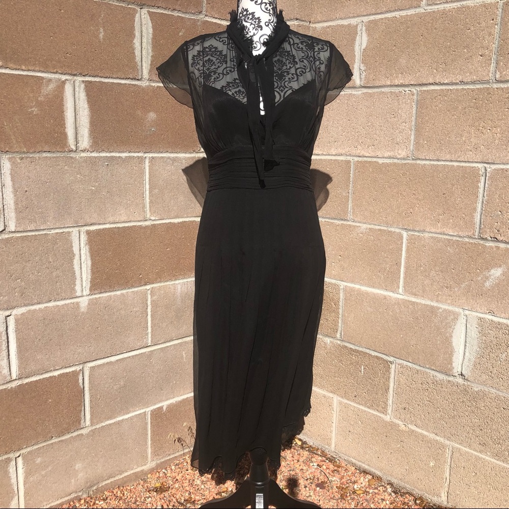 Elie Tahari Black Occasion Midi Dress